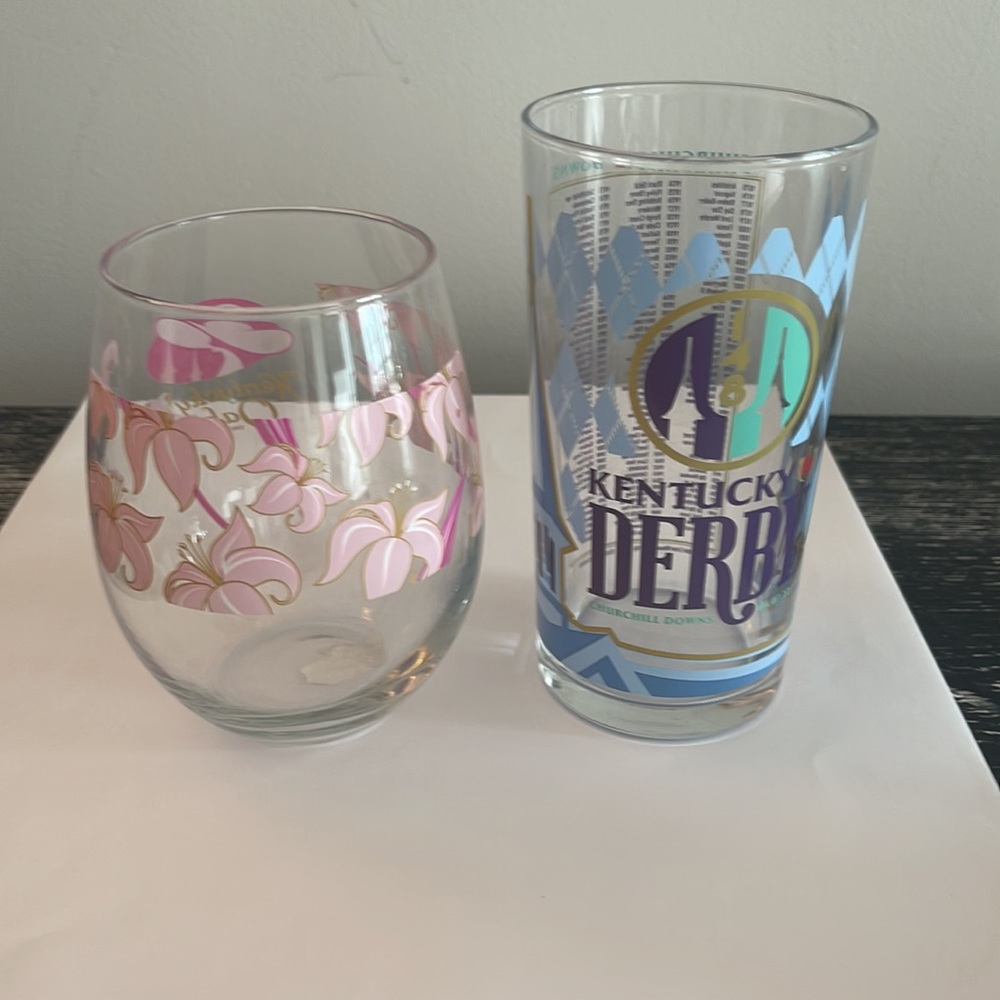 Kentucky Derby Mint Julep Cup & Oaks Stemless Wine Glass Bundle